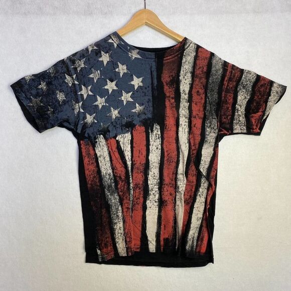 DOM It's About The Art American Flag Graphic T-Shirt Crew Neck Short Sleeve L - Picture 3 of 7